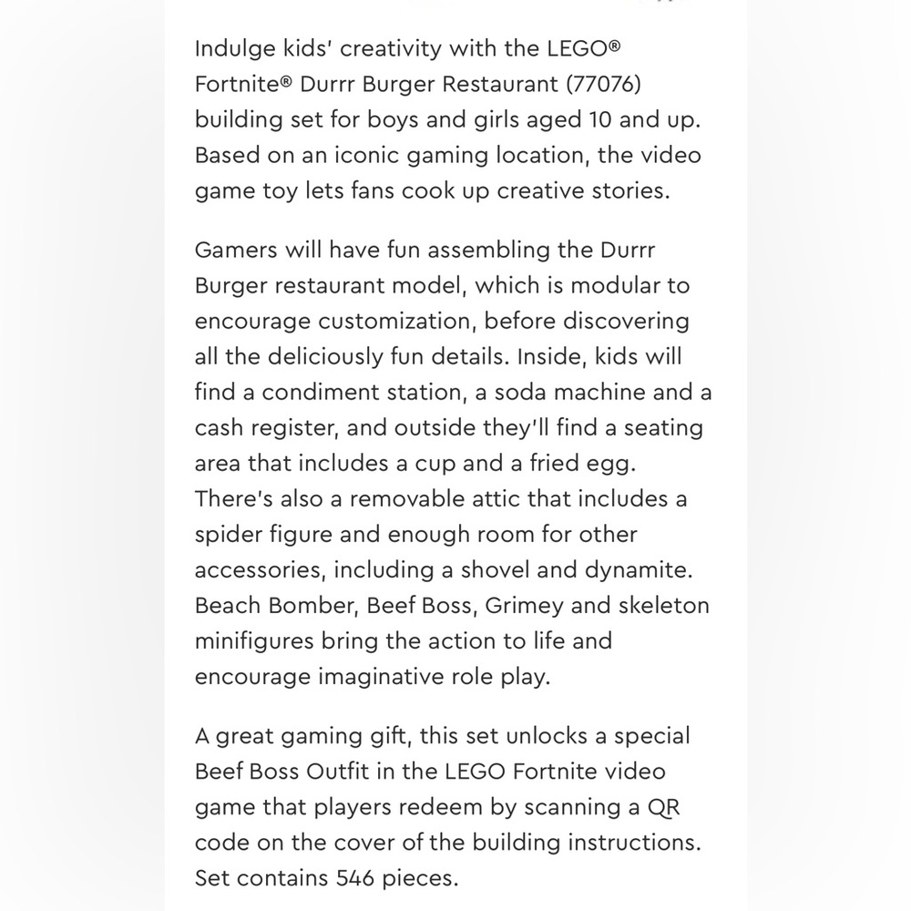 NIB Lego Fortnite Durrr Burger Restaurant - Picture 3 of 5
